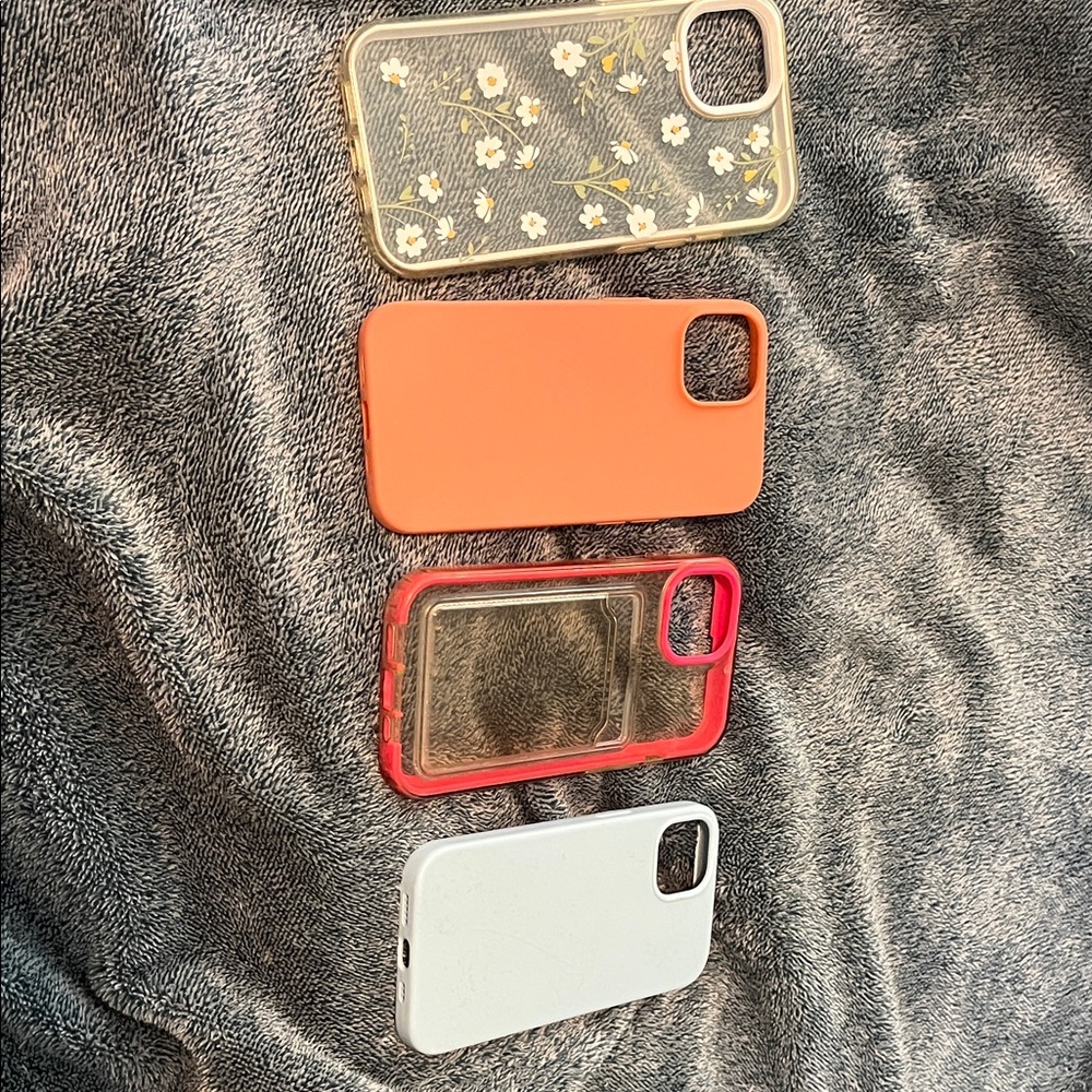 Floral Clear, Orange, Pink, and White Phone Cases